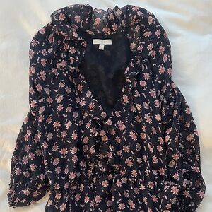 Joie Black and Pink Floral Dress